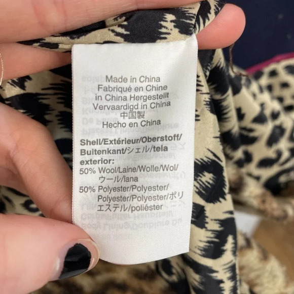 J. Crew Animal Trench Coat Double Leopard 00 Wool Textured - Picture 11 of 13